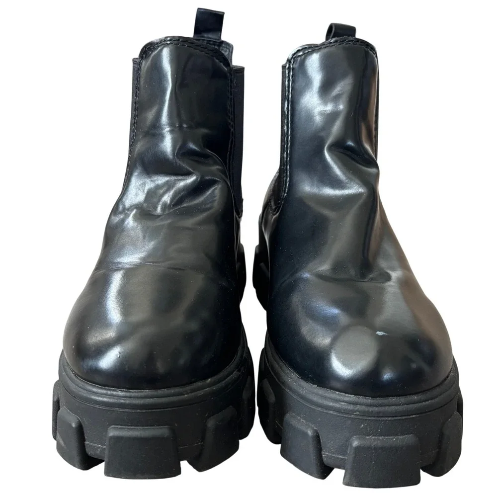 Circus by Sam Edelman Lug Sole Platform Chelsea Boots Sz 11 Black‎ Goth